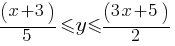 (x + 3)/5 le y le (3x + 5)/2