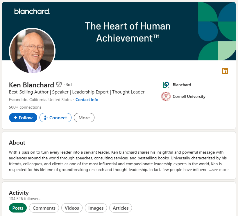 Ken Blanchard LinkedIn Profile (1)