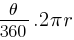 theta/ 360 . 2 pi r