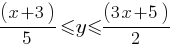 (x + 3)/5 le y le (3x + 5)/2