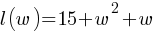 l(w) = 15 + w^2 + w