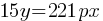 15y = 221px